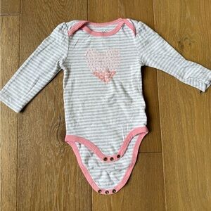 Cloud island bodysuit one piece size 18 months pink hearts stripes